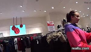 Attractive Czech Girl Seduced, Clothes Ripped in Shop POV
