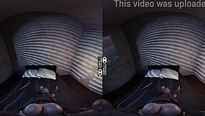 एनिमेटेड हentai सीन में VR चुदाई हरली क्विन के साथ