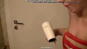 Wow, Two Hot Amateurs Fucked Hard in the Sauna!