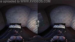 एनिमेटेड हentai सीन में VR चुदाई हरली क्विन के साथ