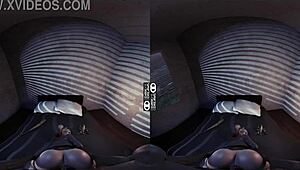 एनिमेटेड हentai सीन में VR चुदाई हरली क्विन के साथ