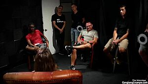 Big Tits Girl Fucks 5 Strangers With Cum Swallows