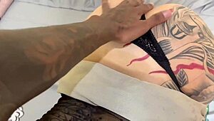 Yo, first time this young guy bangs a hot tattooed white chick bareback!