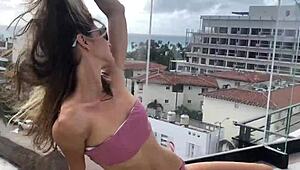 Gina Gerson teases on vacation with her sexy webcam moves.
