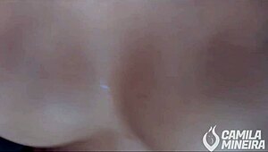 This hot latina teen loves one in her pussy and one in her ass, cumming hard with new toys.