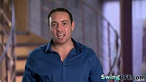 horny couples bang in hot foursome with blowjobs