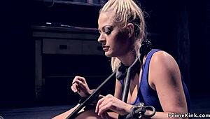 busty milf endures rough device bondage and deepthroat 😈