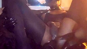 Intense gay stomach fucking with dildo toys