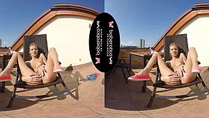 SOLO GIRL SARAH KAY MASTURBATING AND MOANING IN VR