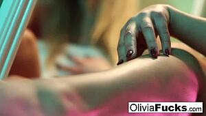 Super sexy Olivia Austin teases her big tits and ass while masturbating in the shower, showing off her nude body