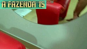 Raquel from A Fazenda 15 intensely fucks a cowboy in the bedroom during the midnight of September 30, 2023, her big ass and shaved pussy on full display.