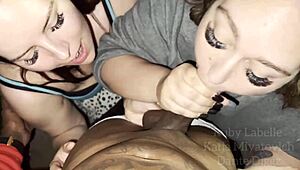 two performers share oral activities outdoors with katja miyatovich and dante diggz