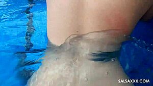 Ever seen a wild threesome by the pool with sloppy action?