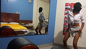 Delicious chocolate latina morena starts amateur porn touching her ass and tits