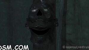 clamped babe's holes pounded rough with toys