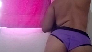 Latina in lingerie shows off her curvy body for some love