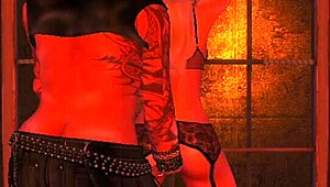 Bound in secondlife, tied up for intriguing bondage sex