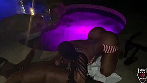 pool party gathering featuring rome major and yum the boss