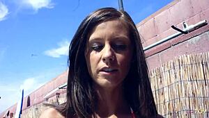 i watch these cute teen lesbians having fun in the pool before fucking hard