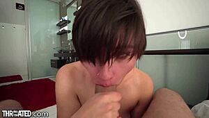 Cute Babe Gags on Cock with Sloppy Deepthroat