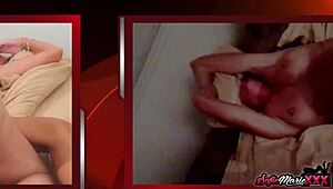 Milf Sofie Marie uses a double-sided dildo with her lady friend in a threesome, licking tits and cunnilingus.