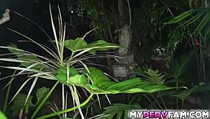 Johnny loves fucking his horny stepsister Mackenzie Mace outdoors after scaring him at the park, including anal, facial, and caring touches.