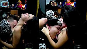 ruan and everton suck natasha steffens' tits while she moans in public 😈