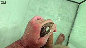 amateur cums in the bath, homemade solo fun.