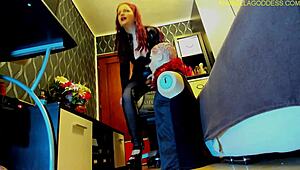 Stripper Dominatrix Rips Clothes And Dominates In Uniform Fucking