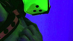 Skinny gay couple in bondage enjoys candlelight nipple waxplay on valentines day