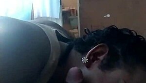 The obedient trans woman passionately sucks cock with deep emotion