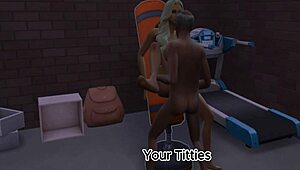 Grandpa's visit turns into a cuckold scene with the old man