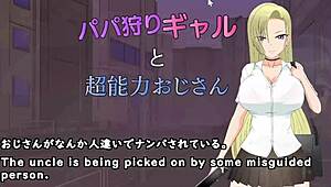 Papa hunter gal crossdresses for older man in hentai game