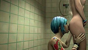 Life is Strange porn features Max and Chloe in animated bondage by Nicefield