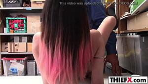 omg, this cute thief got caught and took a huge rod!