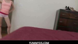 annoying stepsis angel wants my attention with her tits and ass