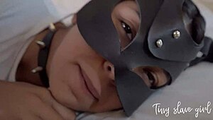 Intimate relaxation moment with tiny 18+ and her new toy, enjoying a peaceful amateur session.