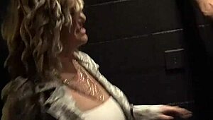 Hot blonde engages in swingers foursome activity with bondage elements