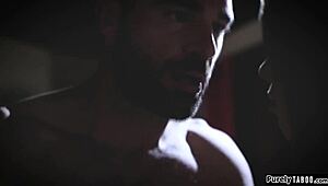 Intriguing teacher dominates young mistress in deepthroat threesome with old brunette sucking monster cock