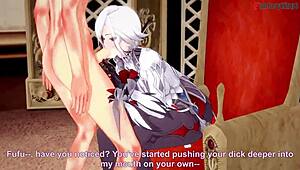 Watch arlecchino give a blowjob with footwork in this genshin impact pov scene