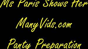 Ms Paris Rose Demonstrates Her Sold Panty Preparation Process