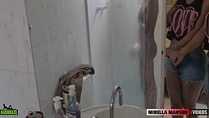 Caioziikabr resists neighbor's huge cock in shower!
