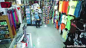 Madi Collins lets officer cavity search her petite pussy with big cock at work!