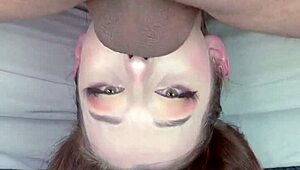 Beautiful European Upside Down Pigtail Handlebar Facefuck Balls Deep Throatpie Wow!