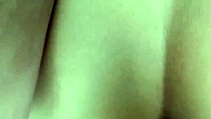 Grabbing the big-assed ebony bent over giving hot cum to her pussy full on red