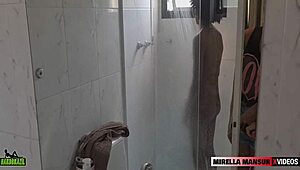 Caioziikabr resists neighbor's huge cock in shower!