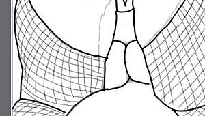 detailed drawing of black big booty in doggy position