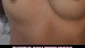 Slutty Brunette Shows Off New Lingerie And Rips Clothes!