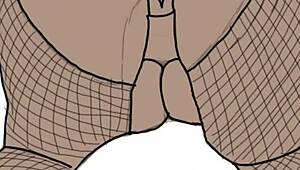 detailed drawing of black big booty in doggy position