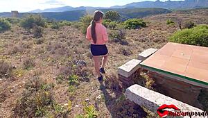 Busty Miriam Prado, are you touching yourself outdoors?